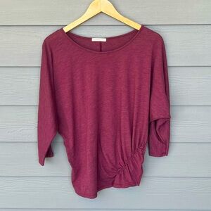 Fresh Laundry Soft Rouge Burgundy Long-sleeve Top